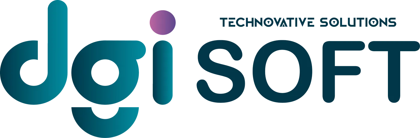DGIsoft logo presented in a branded studio mockup