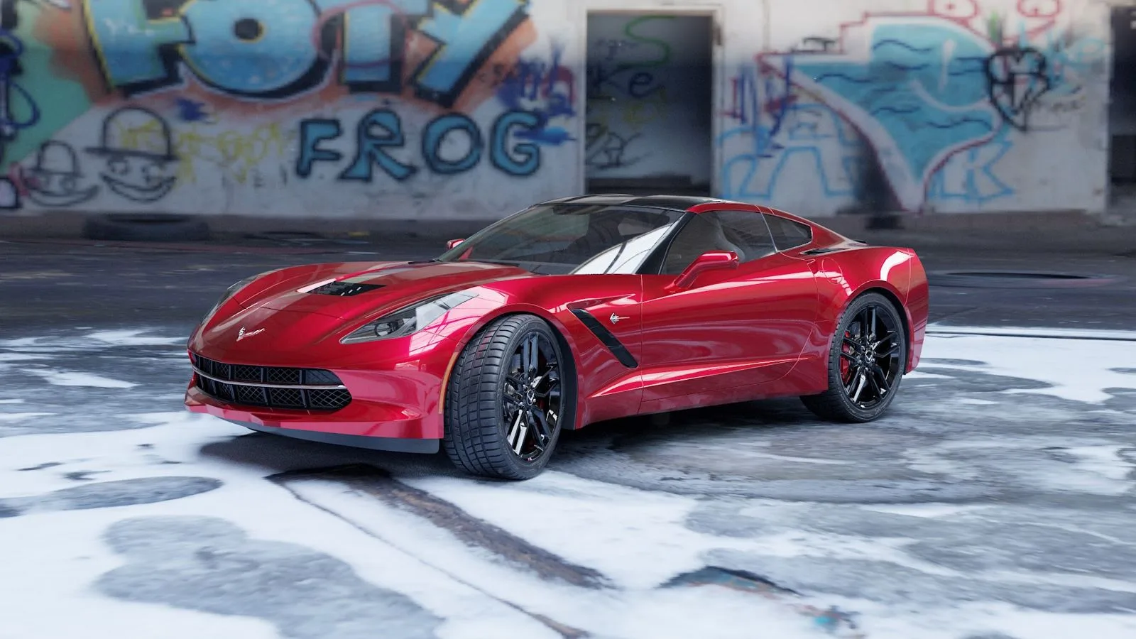 Final rendered red sports car